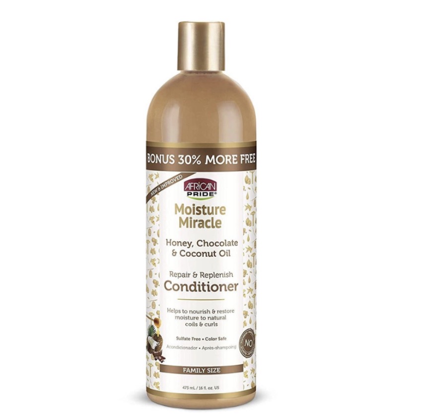AFRICAN PRIDE MOISTURE MIRACLE • Après-Shampooing Miel Et Chocoloat